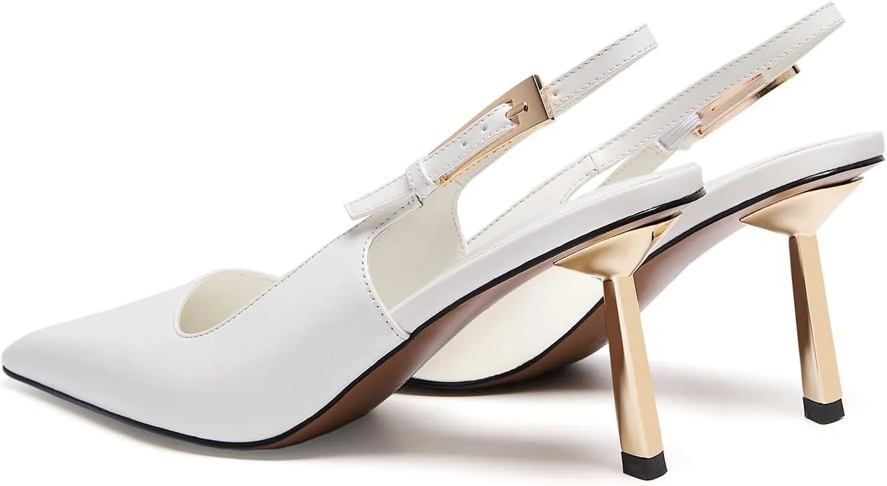 Womens Square Toe Stiletto Sandals Slingback Dressy Heels for Evening Parties Weddings Prom Shoes