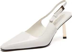 Womens Square Toe Stiletto Sandals Slingback Dressy Heels for Evening Parties Weddings Prom Shoes