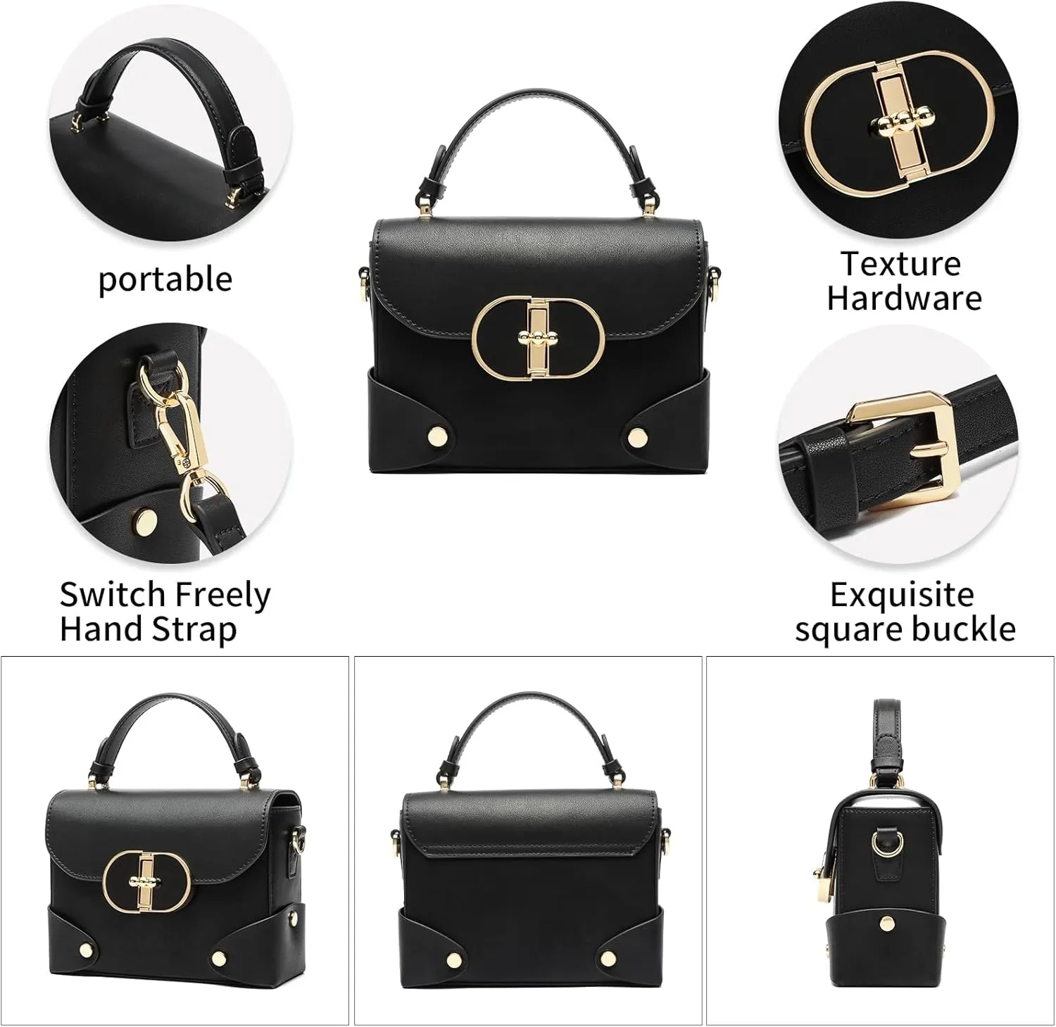 Women's Top Handle Bags,Handbags for Women,Shoulder Bag or Crossbody Bags,Evening Bags,Recyled Genuine Learher