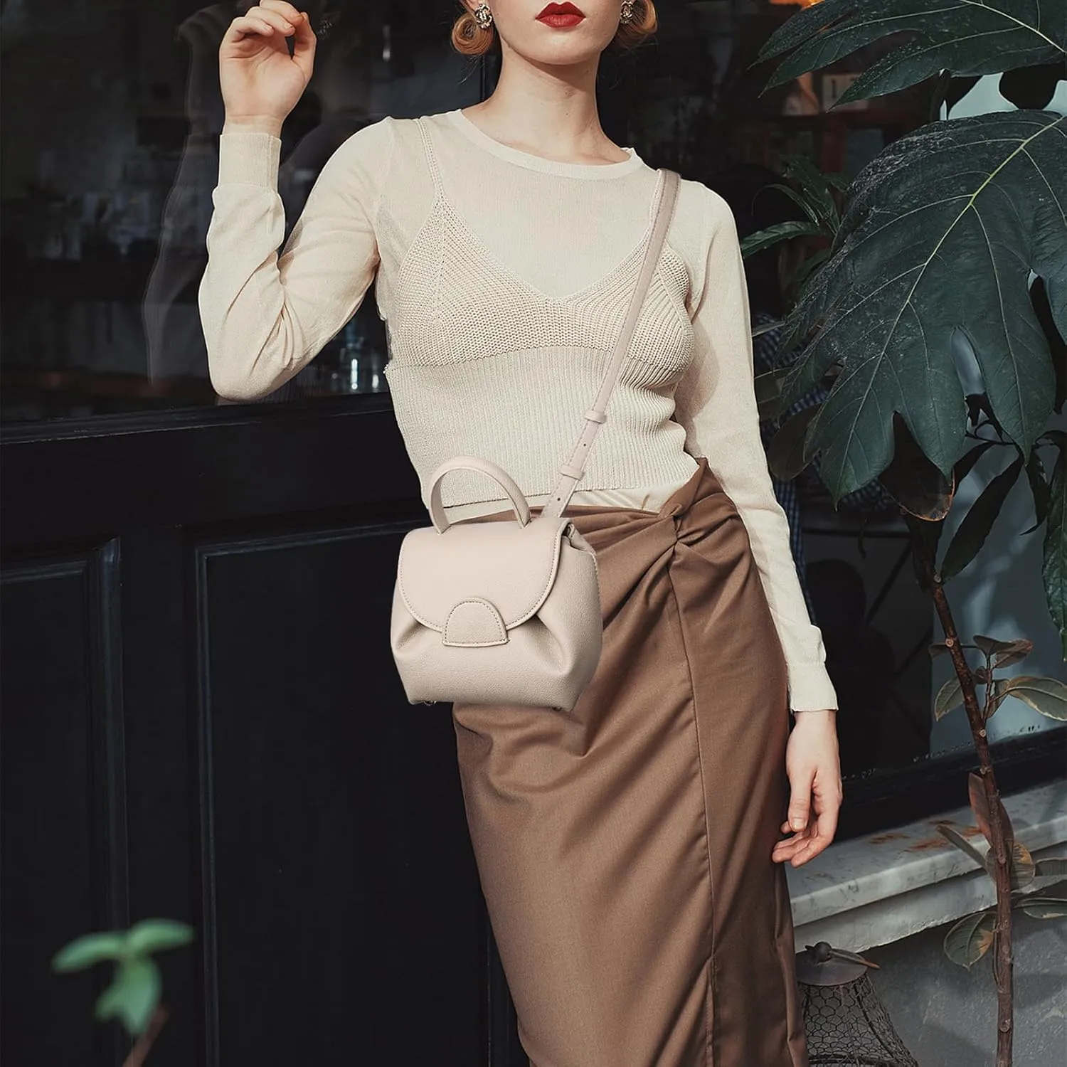 Women's Top-Handle Handbags,Top Handle Bag,Designer Bags for Women,Luxury Handbags,Mini Faux Leather Shoulder Bag
