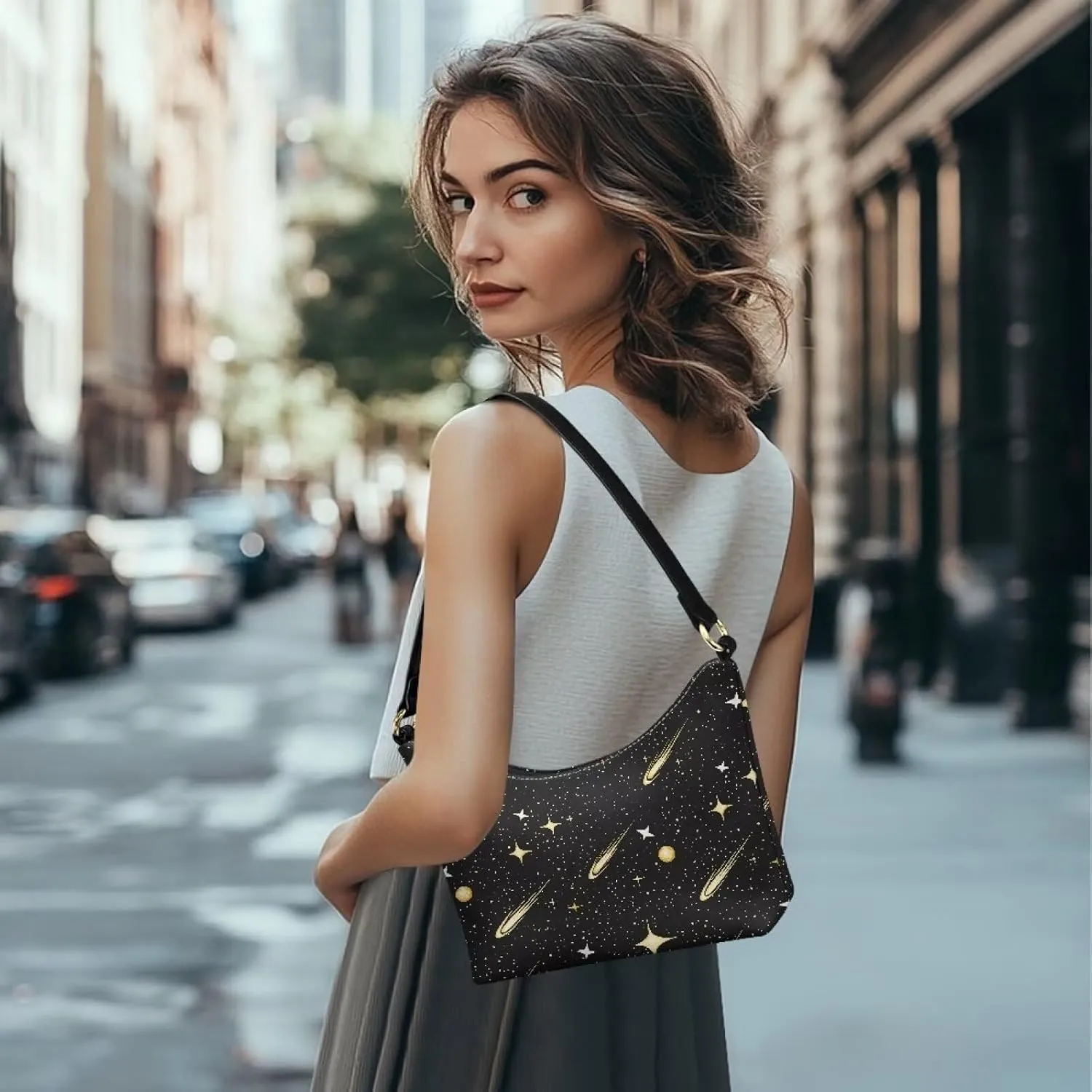 Women’s Underarm Bag Soft PU Leather Shoulder Bag Internal Zipper Pocket Handbag Ladies Small Purse Daily Travel