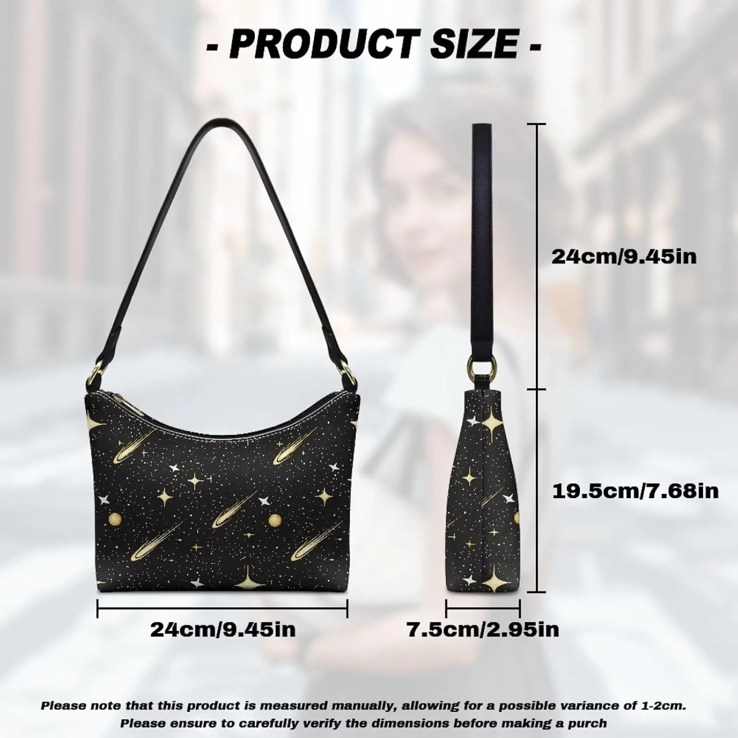 Women’s Underarm Bag Soft PU Leather Shoulder Bag Internal Zipper Pocket Handbag Ladies Small Purse Daily Travel