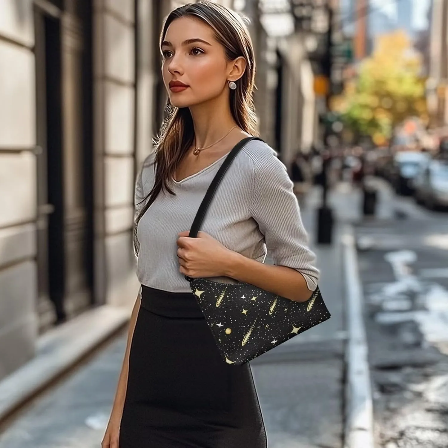 Women’s Underarm Bag Soft PU Leather Shoulder Bag Internal Zipper Pocket Handbag Ladies Small Purse Daily Travel