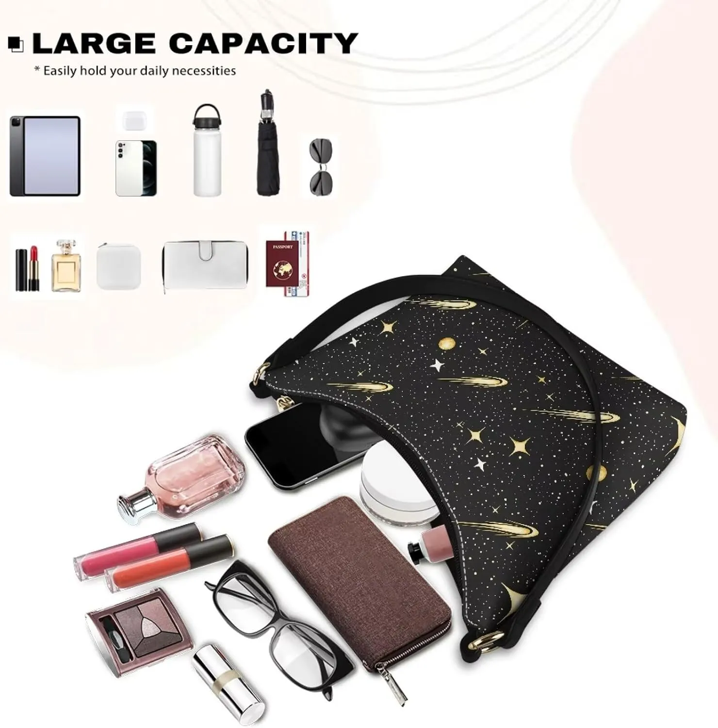 Women’s Underarm Bag Soft PU Leather Shoulder Bag Internal Zipper Pocket Handbag Ladies Small Purse Daily Travel