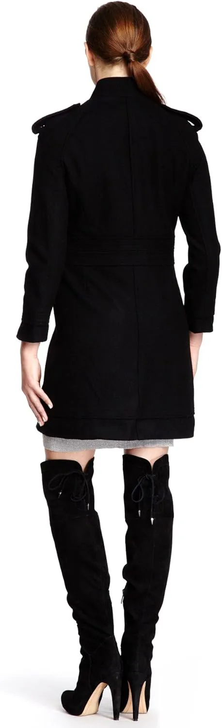 Women's Wool Blend Coat Long Sleeve Zip Up Overcoat Jacket