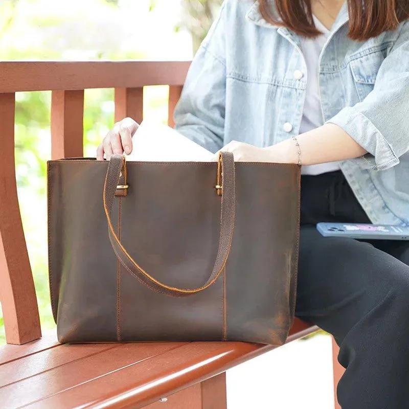 Woosir Women Vintage Leather Tote Handbags for Work