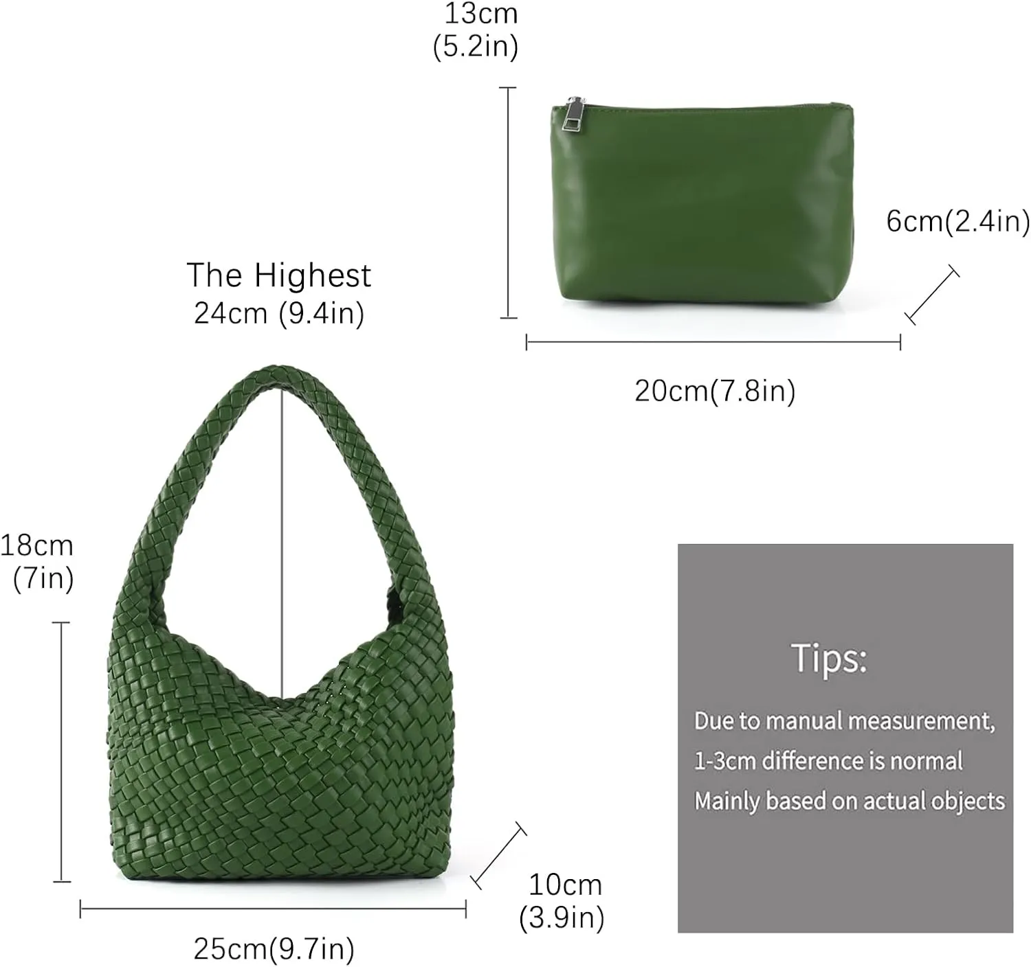 Woven Bag for Women, Vegan Leather Handbag and Purse Shoulder Bag Casual Retro Beach Totes Ladies Underarm Bag
