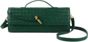 Woven Handbag for Women Evening Bag, Woven Leather Shoulder Handbag Clutch Purse Casual Tote Bags
