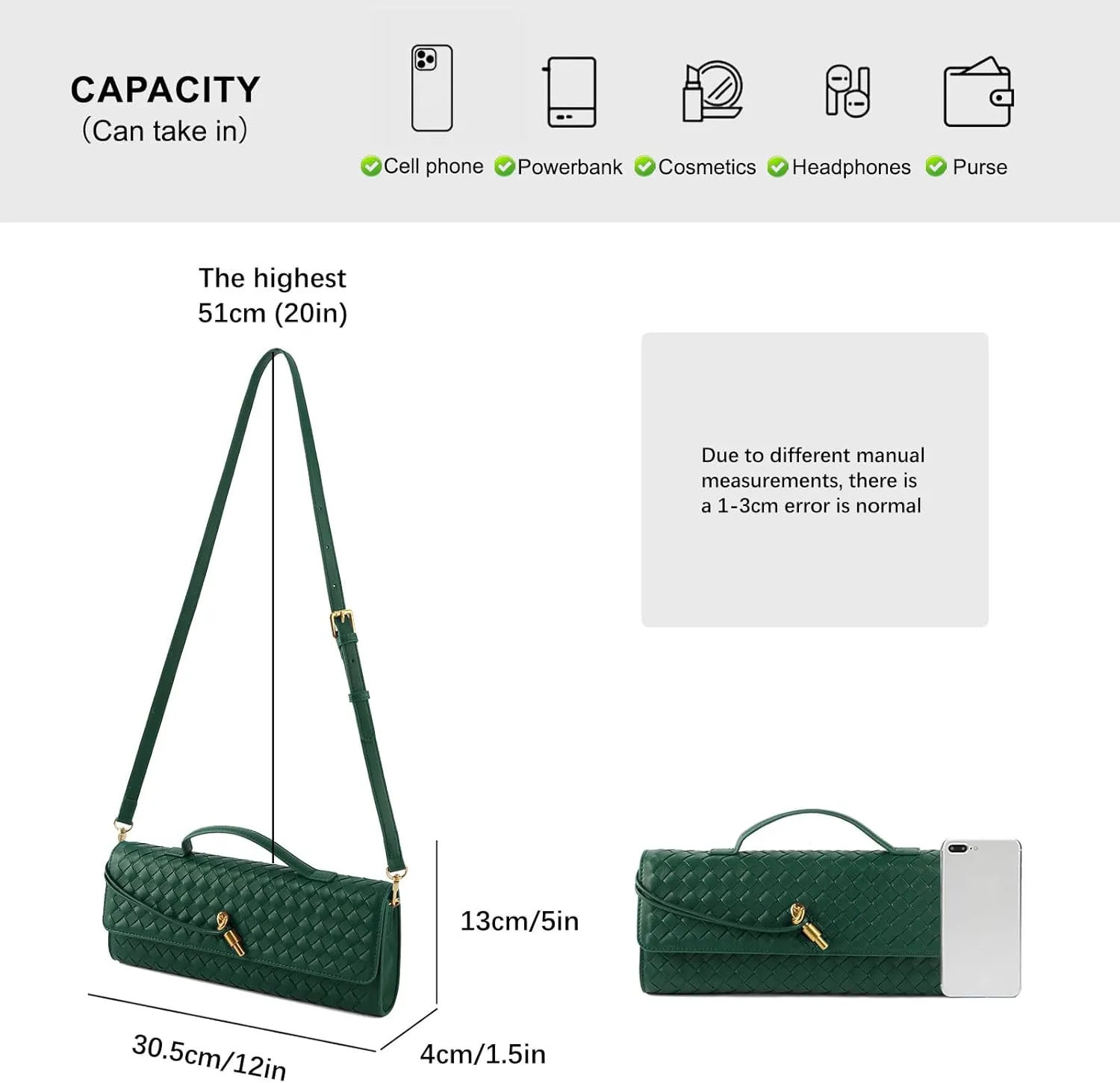 Woven Handbag for Women Evening Bag, Woven Leather Shoulder Handbag Clutch Purse Casual Tote Bags