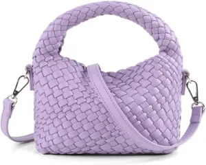 Woven Tote Bag for Women Soft Leather Tote Handbags Fashion Woven Shoulder Bag for Women Daily，Shopping