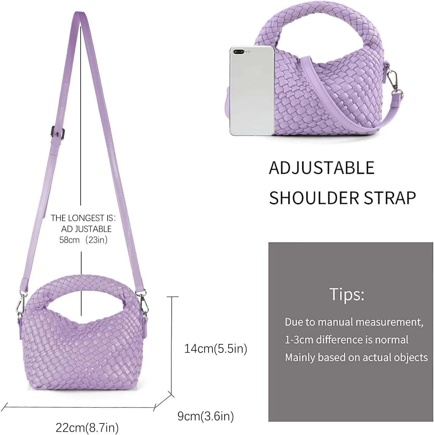 Woven Tote Bag for Women Soft Leather Tote Handbags Fashion Woven Shoulder Bag for Women Daily，Shopping