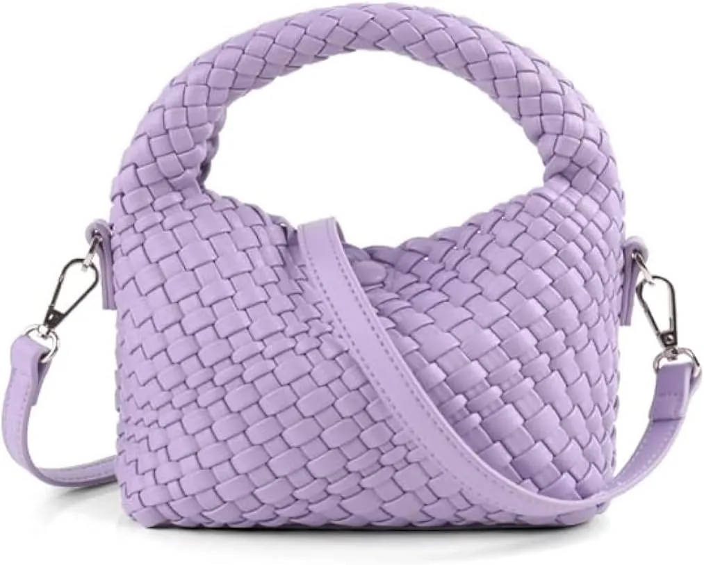 Woven Tote Bag for Women Soft Leather Tote Handbags Fashion Woven Shoulder Bag for Women Daily，Shopping