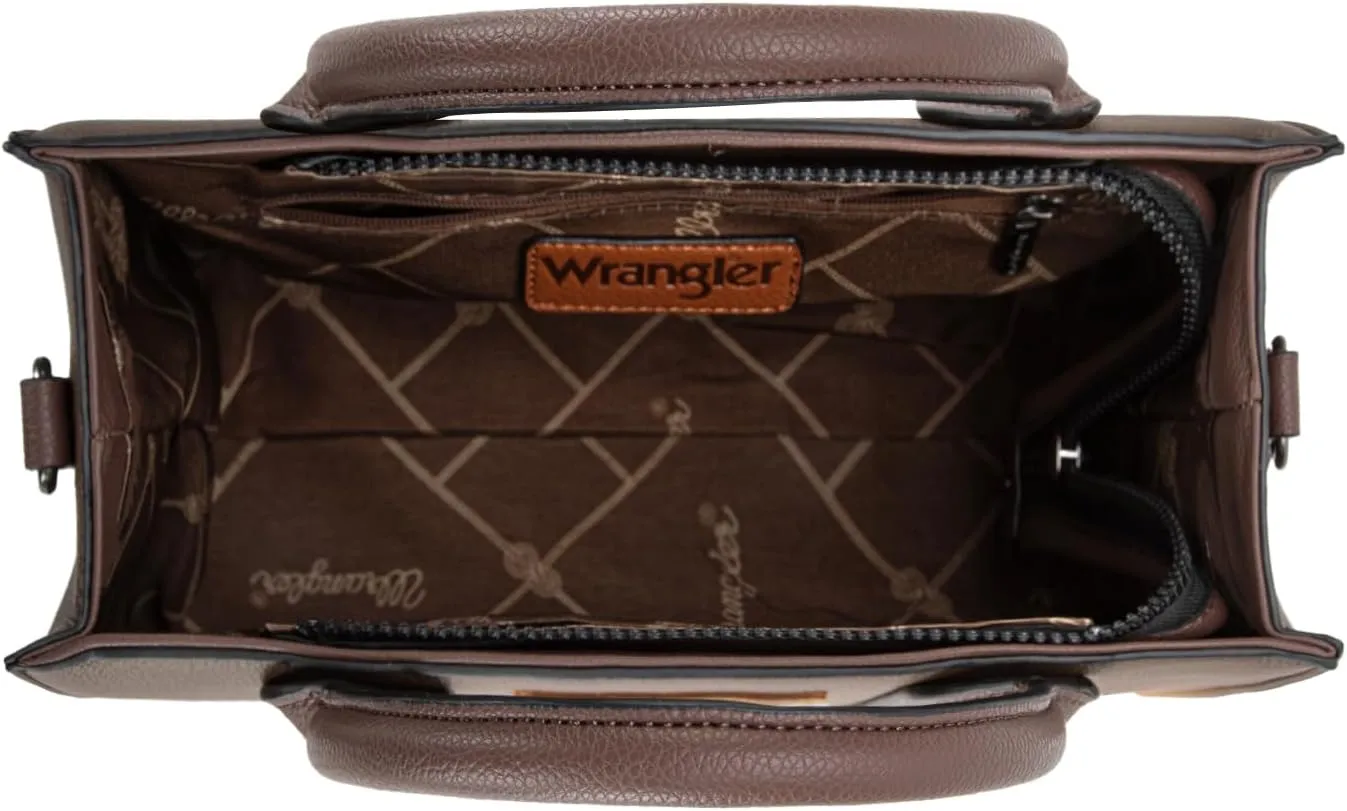 Wrangler Medium Tote Bag for Women Designer Satchel Handbags Top-handle Purses with Strap