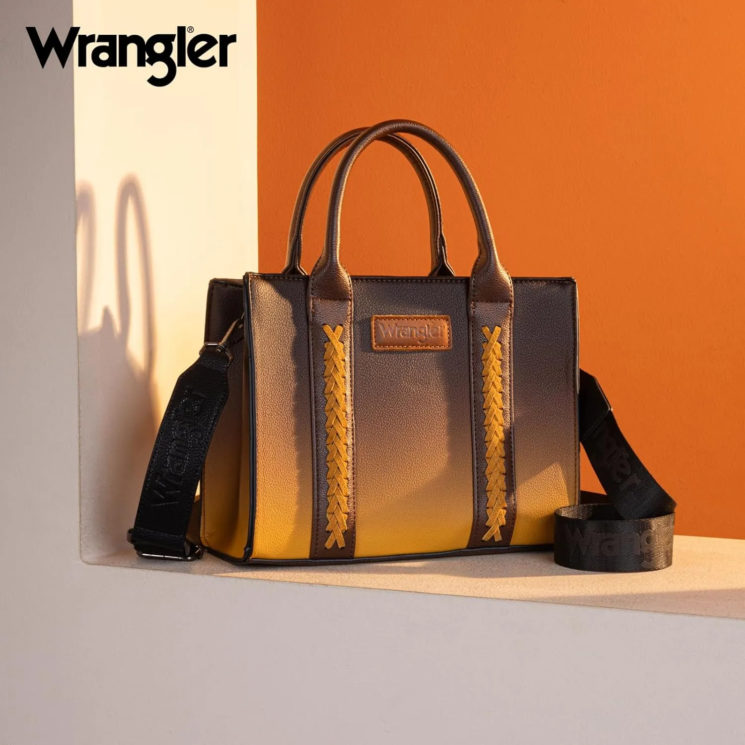 Wrangler Medium Tote Bag for Women Designer Satchel Handbags Top-handle Purses with Strap