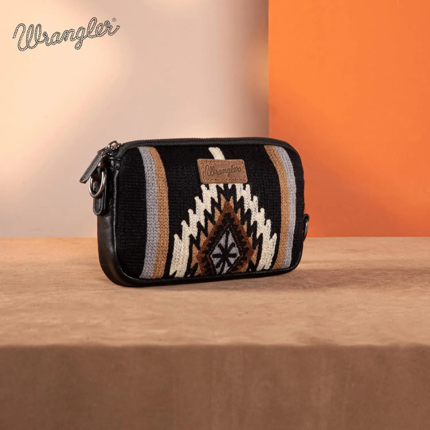 Wrangler Mini Crossbody Purse for Women Western Aztec Clutch Designer Tapestry Shoulder Handbags