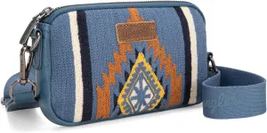 Wrangler Mini Crossbody Purse for Women Western Aztec Clutch Designer Tapestry Shoulder Handbags
