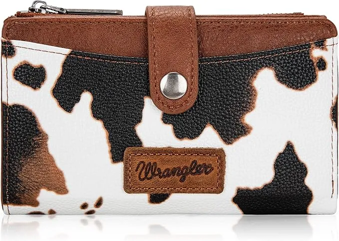 Wrangler Vegan Cow Print Bi-Fold Wallet