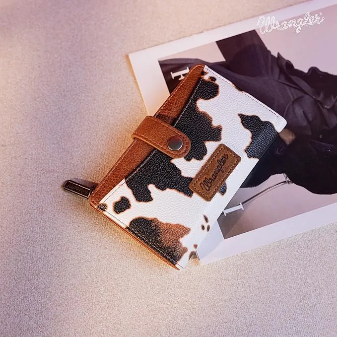 Wrangler Vegan Cow Print Bi-Fold Wallet