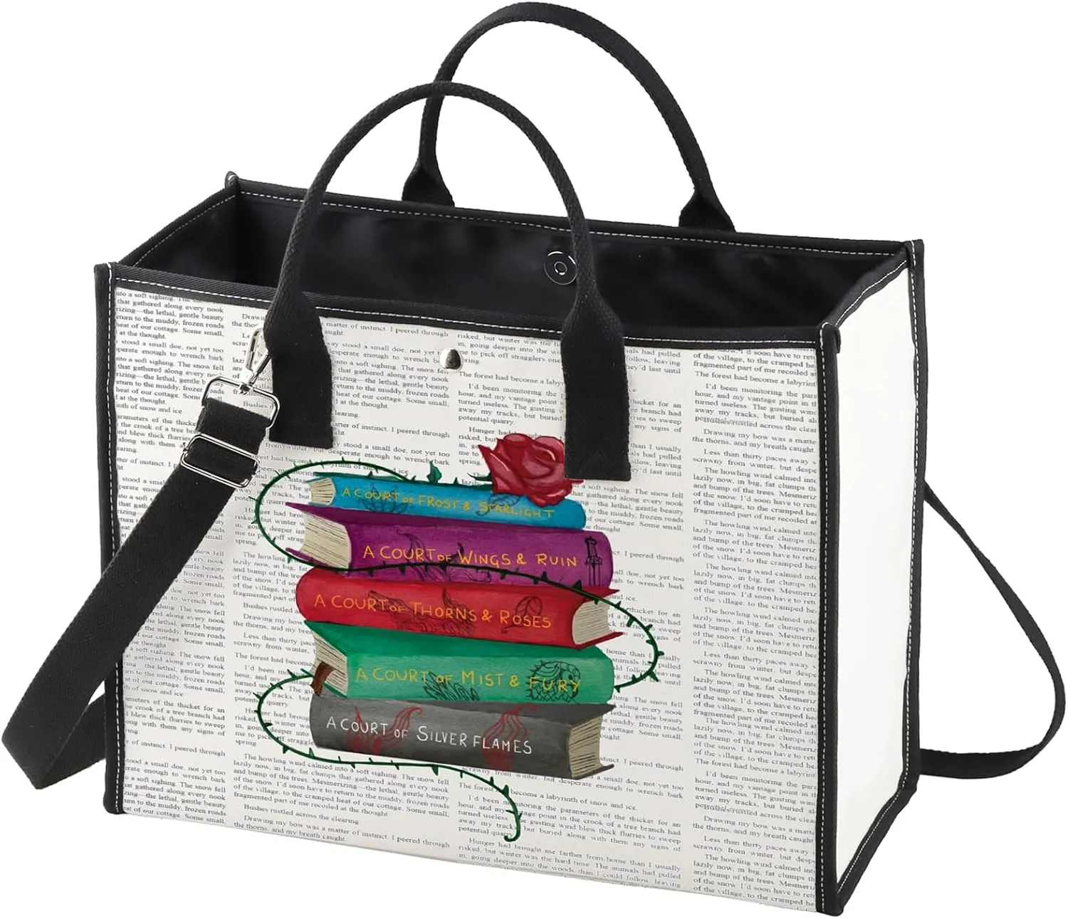 WZMPA Fantasy Book Tote Bag Novels Fans Gift Fiction Novel Series Canvas Shoulder Bag Author Support Gift