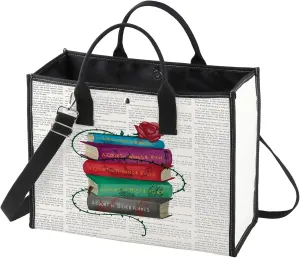 WZMPA Fantasy Book Tote Bag Novels Fans Gift Fiction Novel Series Canvas Shoulder Bag Author Support Gift