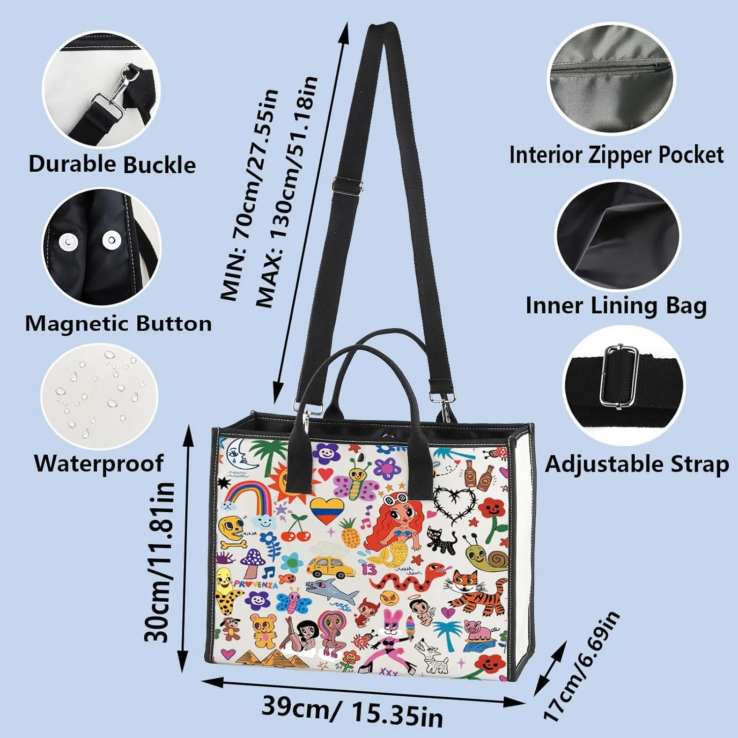 WZMPA Singer Tote Bag Latin Singer Fans Gift Bichota Season Shopping Grocery Bag For Latin Music Lovers