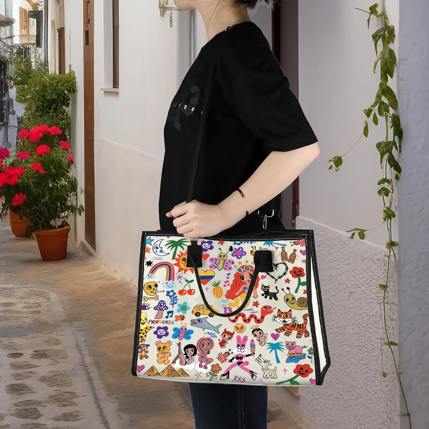 WZMPA Singer Tote Bag Latin Singer Fans Gift Bichota Season Shopping Grocery Bag For Latin Music Lovers