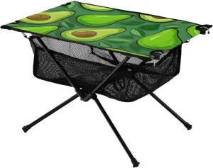 xigua Cartoon Avocado Folding Camping Table,Portable Camp Table with Carry Bag Beach Table Folding Table for Picnic, Camp,Party,Travel252