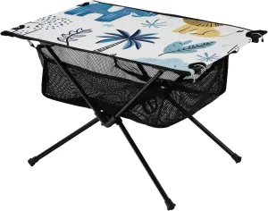 xigua Cartoon Forest Animals Folding Camping Table,Portable Camp Table with Carry Bag Beach Table Folding Table for Picnic, Camp,Party,Travel73