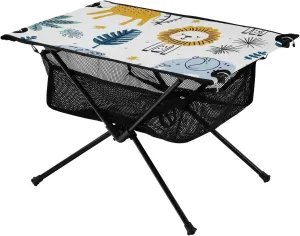 xigua Cartoon Forest Animals Folding Camping Table,Portable Camp Table with Carry Bag Beach Table Folding Table for Picnic, Camp,Party,Travel75