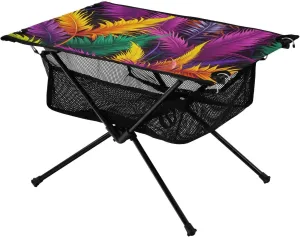 xigua Colored Feathers Folding Camping Table,Portable Camp Table with Carry Bag Beach Table Folding Table for Picnic, Camp,Party,Travel108