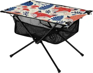 xigua Cute Fox Folding Camping Table,Portable Camp Table with Carry Bag Beach Table Folding Table for Picnic, Camp,Party,Travel129
