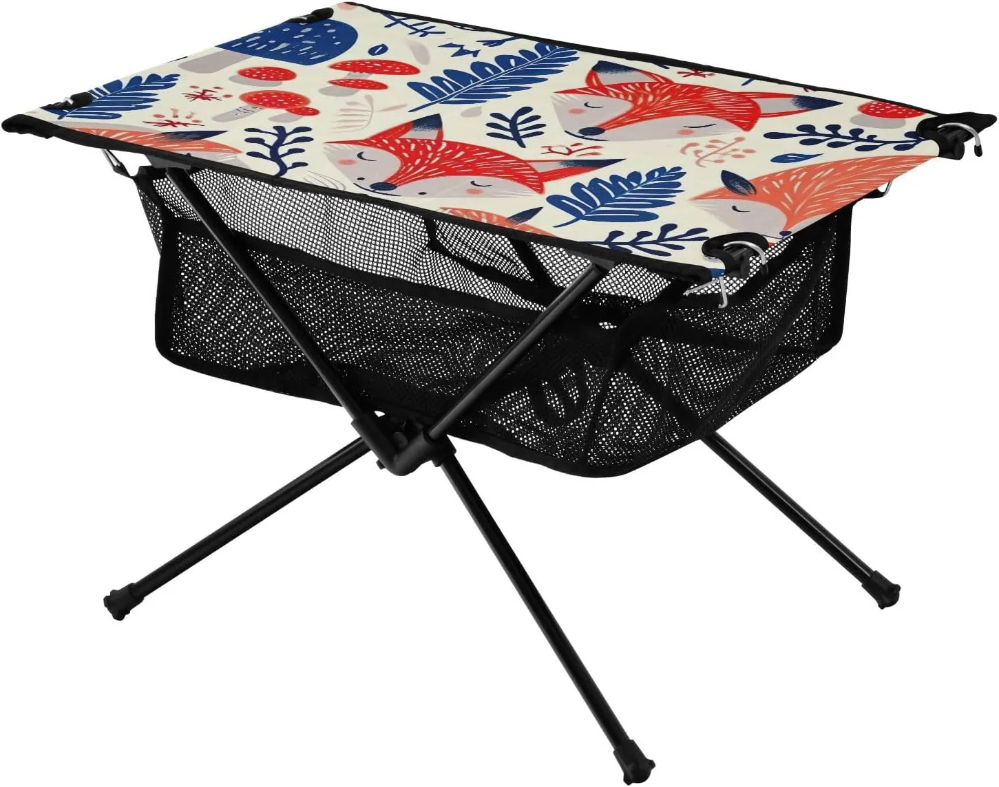 xigua Cute Fox Folding Camping Table,Portable Camp Table with Carry Bag Beach Table Folding Table for Picnic, Camp,Party,Travel129