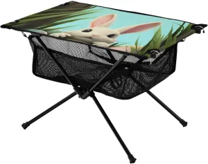 xigua Easter Bunny and Eggs Folding Camping Table,Portable Camp Table with Carry Bag Beach Table Folding Table for Picnic, Camp,Party,Travel154