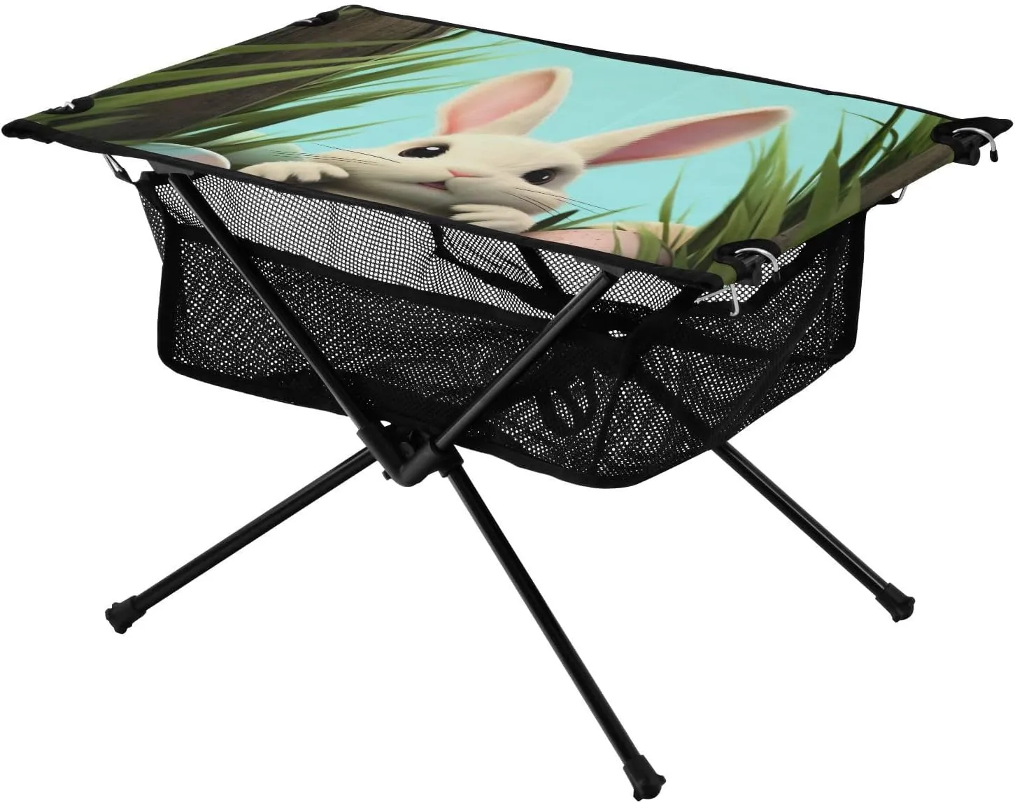 xigua Easter Bunny and Eggs Folding Camping Table,Portable Camp Table with Carry Bag Beach Table Folding Table for Picnic, Camp,Party,Travel154