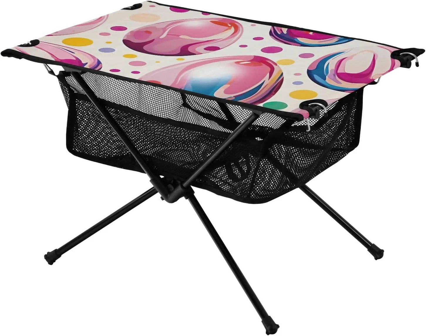 xigua Easter Colored Eggs Folding Camping Table,Portable Camp Table with Carry Bag Beach Table Folding Table for Picnic, Camp,Party,Travel176