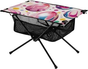 xigua Easter Colored Eggs Folding Camping Table,Portable Camp Table with Carry Bag Beach Table Folding Table for Picnic, Camp,Party,Travel176