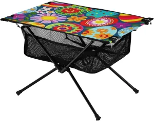 xigua Easter Colored Eggs Folding Camping Table,Portable Camp Table with Carry Bag Beach Table Folding Table for Picnic, Camp,Party,Travel177