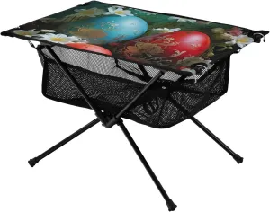xigua Easter Colored Eggs Folding Camping Table,Portable Camp Table with Carry Bag Beach Table Folding Table for Picnic, Camp,Party,Travel187