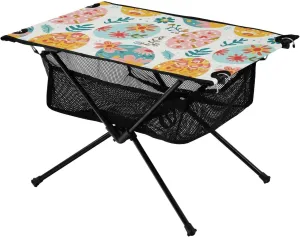 xigua Easter Colored Eggs Folding Camping Table,Portable Camp Table with Carry Bag Beach Table Folding Table for Picnic, Camp,Party,Travel190