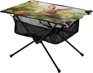 xigua Easter Eggs and Rabbits Folding Camping Table,Portable Camp Table with Carry Bag Beach Table Folding Table for Picnic, Camp,Party,Travel214