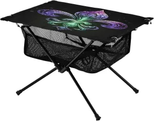 xigua Happy Mardi Gras Folding Camping Table,Portable Camp Table with Carry Bag Beach Table Folding Table for Picnic, Camp,Party,Travel225