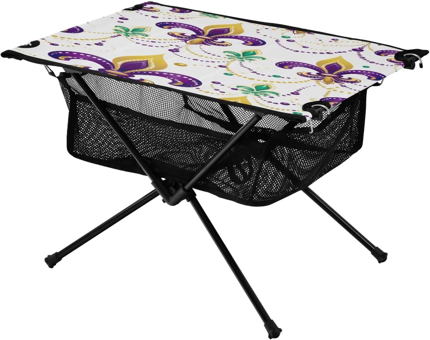 xigua Happy Mardi Gras Folding Camping Table,Portable Camp Table with Carry Bag Beach Table Folding Table for Picnic, Camp,Party,Travel230