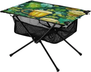 xigua Happy St. Patrick's Day Folding Camping Table,Portable Camp Table with Carry Bag Beach Table Folding Table for Picnic, Camp,Party,Travel39