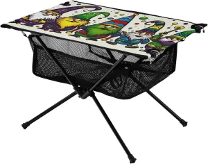 xigua Mardi Gras Gnome Folding Camping Table,Portable Camp Table with Carry Bag Beach Table Folding Table for Picnic, Camp,Party,Travel268