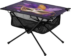 xigua Mardi Gras Masks Folding Camping Table,Portable Camp Table with Carry Bag Beach Table Folding Table for Picnic, Camp,Party,Travel279