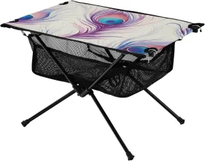 xigua Peacock Feathers Folding Camping Table,Portable Camp Table with Carry Bag Beach Table Folding Table for Picnic, Camp,Party,Travel297