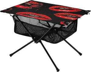 xigua Red Lips Folding Camping Table,Portable Camp Table with Carry Bag Beach Table Folding Table for Picnic, Camp,Party,Travel302