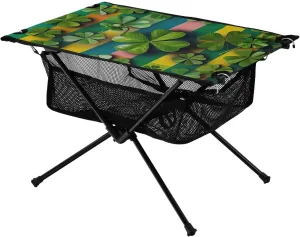 xigua St. Patrick's Lucky Grass Folding Camping Table,Portable Camp Table with Carry Bag Beach Table Folding Table for Picnic, Camp,Party,Travel1