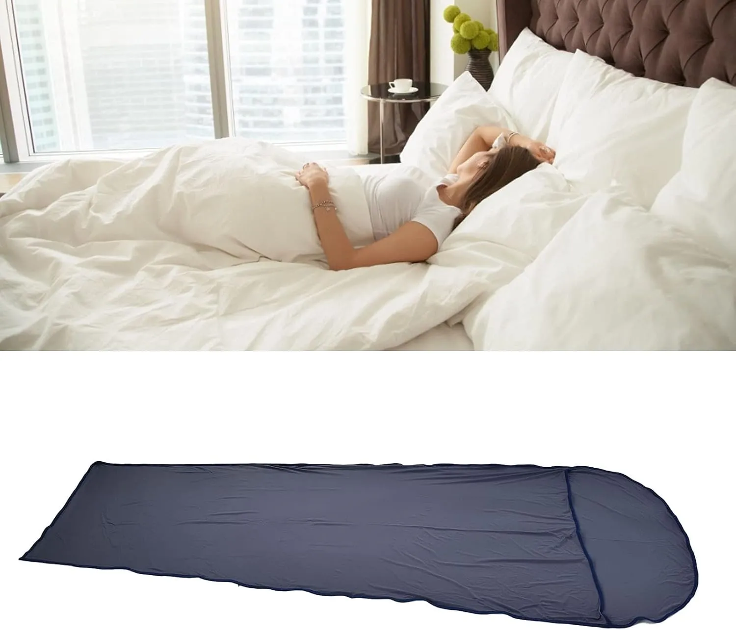 XPSSJMU Sleeping Bag Liner Portable Multifunctional Elastic Sleeping Sack Liner for Backpacking Hotel Hostels Traveling