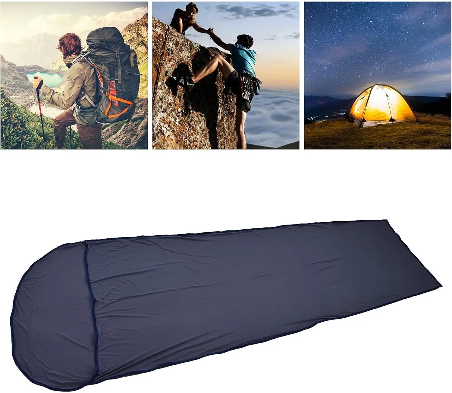 XPSSJMU Sleeping Bag Liner Portable Multifunctional Elastic Sleeping Sack Liner for Backpacking Hotel Hostels Traveling